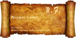 Mocanu Fedor névjegykártya